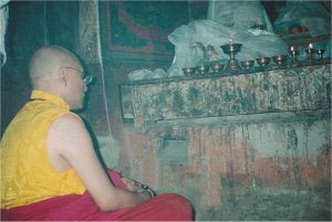 Meditating in the cave of Naropa